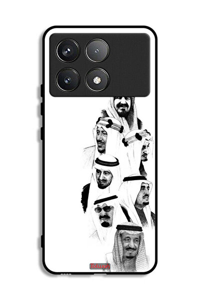 Tolwak غطاء حماية لهاتف شاومي ريدمي كيه 70 برو - فن ملوك السعودية - أبيض وأسود