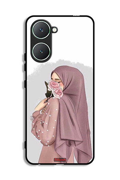 Tolwak غطاء حماية لهاتف Vivo Y03 4G برسومات فتاة تحمل ورودًا