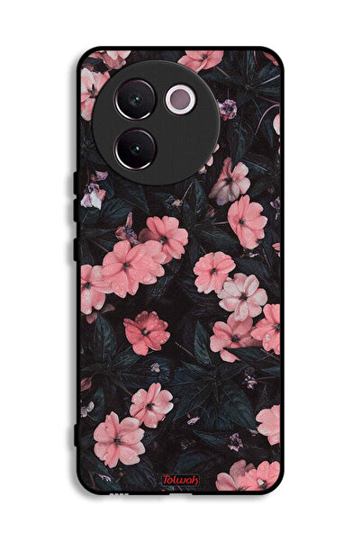 Tolwak غطاء حماية لهاتف Vivo V30e 5G - لون الخوخ والورود الصغيرة