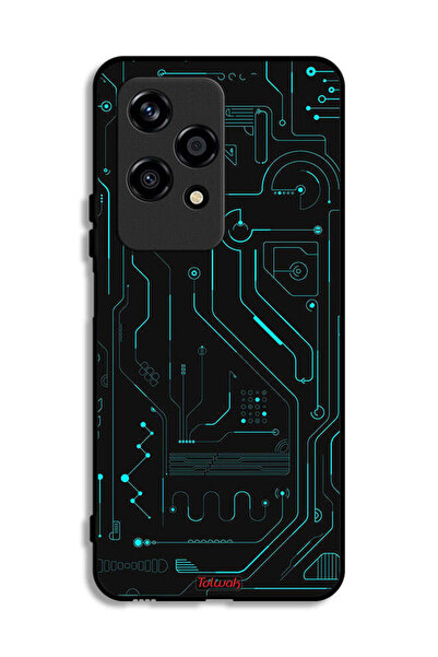 Tolwak غطاء حماية لهاتف Honor 200 Lite 5G دوائر فنية رقمية بسيطة شاشات متعددة