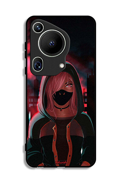 Tolwak غطاء حماية فائق من هواوي بيورا 70 بتصميم فتاة ترتدي قناعًا