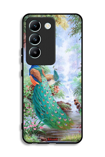 Tolwak غطاء حماية لهاتف Vivo Y100 4G بنقشة الطاووس