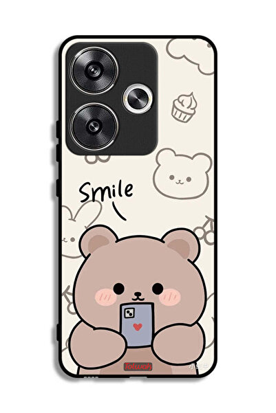 Tolwak غطاء حماية لهاتف شاومي ريدمي توربو 3 5G برسومات الدب المبتسم