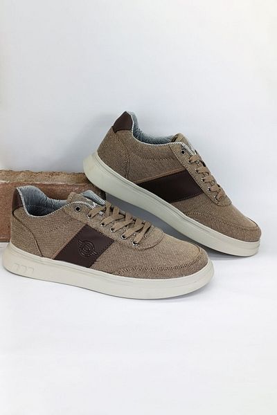 Ayakkabı Durağı Non-Yellowing Sole Men's Linen Casual Shoes Mink