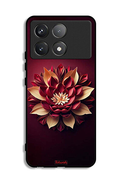 Tolwak Xiaomi Redmi K70 Protective Case Cover Flower Abstract Design