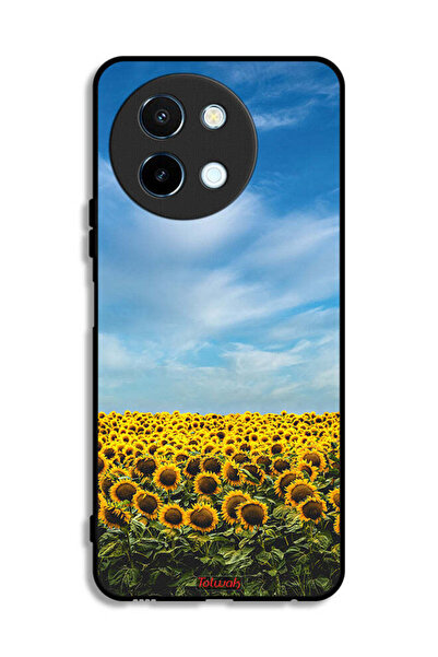 Tolwak غطاء حماية لهاتف Vivo Y38 5G بطبعة عباد الشمس تحت السماء