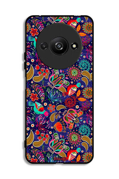 Tolwak Xiaomi Redmi A3 4G Protective Case Cover Pattern Colorful Birds Leaf F...