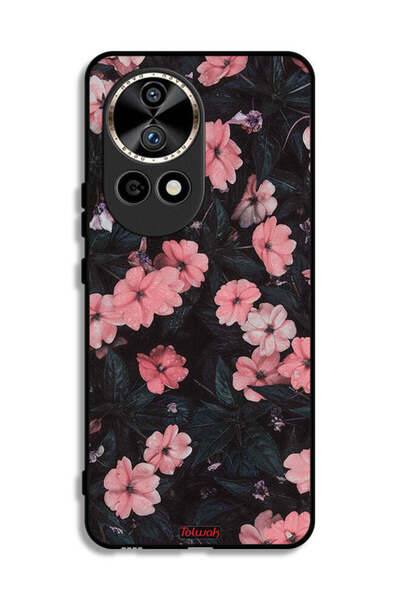 Tolwak غطاء حماية لهاتف هواوي نوفا 12 ألترا 5G - لون الخوخ والورود الصغيرة