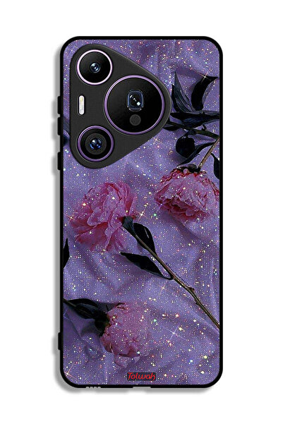 Tolwak غطاء حماية لهاتف هواوي بيورا 70 برو بنقشة الورود اللامعة