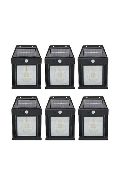 divendi-ro Set of 6 x Solar Wall Lamps 2W, 600LM, waterproof IP65, for garden or home, black