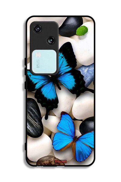 Tolwak غطاء حماية لهاتف Vivo V30 5G بنقشة فراشات على أحجار