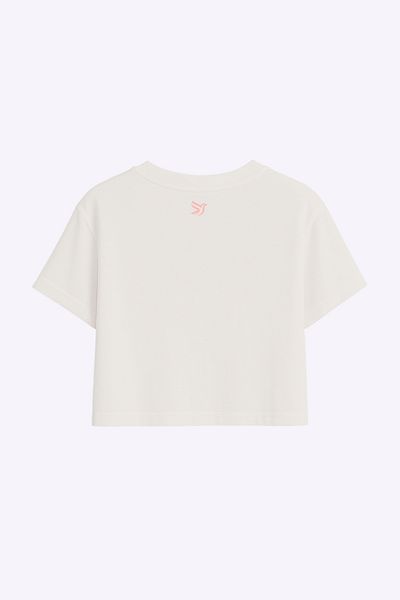 FANA Women's Semi Crop Oversize T-Shirt - Colorful Rabbit Printed T-Shirt