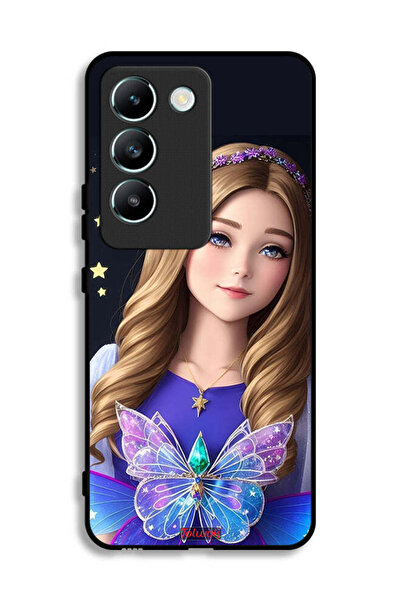 Tolwak غطاء حماية لهاتف Vivo V30 Lite 4G بتصميم فتاة فراشة لطيفة