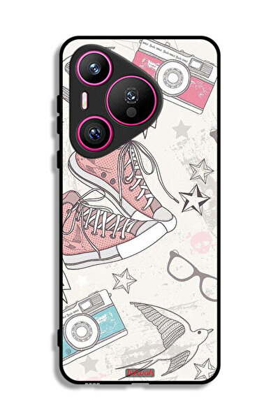 Tolwak غطاء حماية لهاتف هواوي بيورا 70 من القماش بتصميم حذاء وفن كاميرا