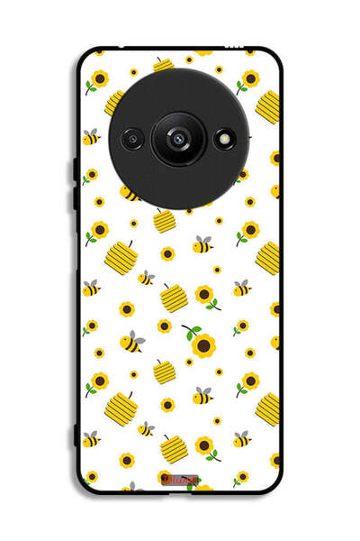 Tolwak Xiaomi Redmi A3 4G Protective Case Cover Sunflowers And Bees