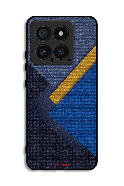 Tolwak غطاء حماية لهاتف شاومي 14 بنقشة مثلثات جلدية