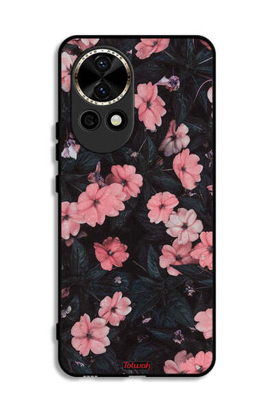 Tolwak غطاء حماية لهاتف هواوي نوفا 12 5G - لون الخوخ والورود الصغيرة