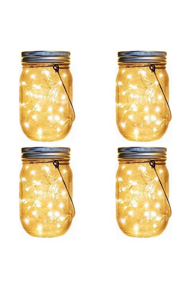 divendi-ro Decorative solar jar lamp, glass, with 20 micro LEDs, warm white light - 4