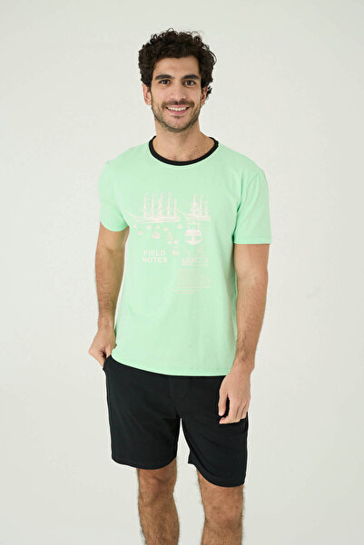 İPEKTENİM Білий шорти-піжама з принтом для чоловіків