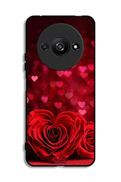 Tolwak غطاء حماية Xiaomi Redmi A3 4G بتصميم زهور على شكل قلب وفن تجريدي