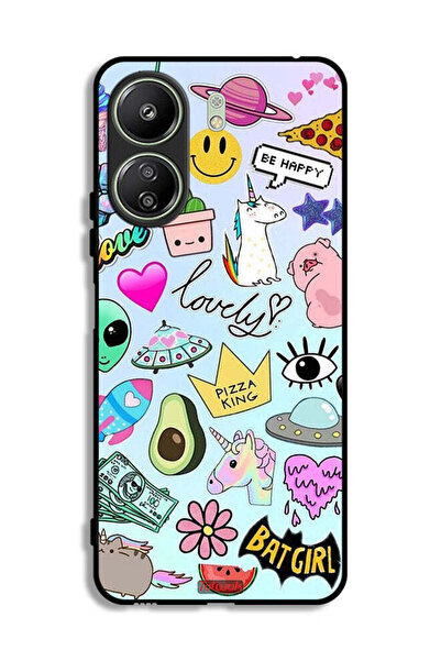 Tolwak غطاء حماية لهاتف Xiaomi Redmi 13C بملصقات جميلة