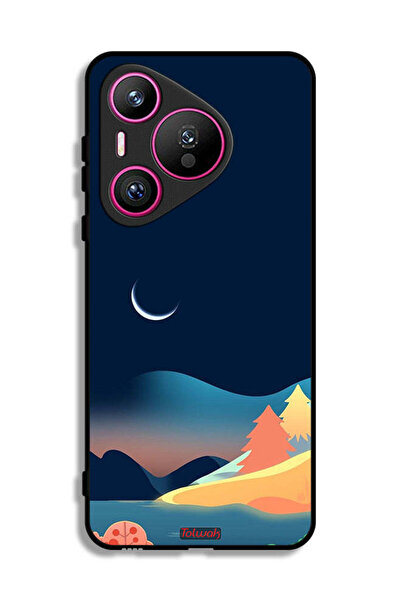 Tolwak غطاء حماية هواوي بيورا 70 بتصميم رسم تجريدي للقمر