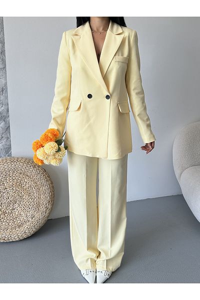 MYGİYİMİSTANBUL Blazer Jacket Palazzo Pants Suit