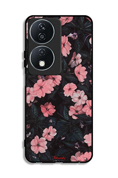 Tolwak غطاء حماية لهاتف Honor X7b 5G - لون الخوخ والورود الصغيرة