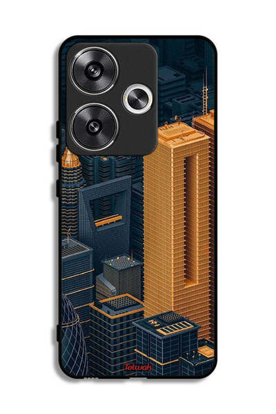 Tolwak غطاء حماية لهاتف Xiaomi Redmi Turbo 3 5G برسومات مباني فنية