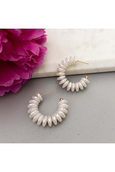 MOONGLOW ACCESSORIES Pearl Hoops