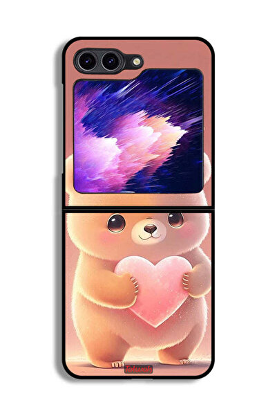 Tolwak غطاء حماية لهاتف Samsung Galaxy Z Flip6 بتصميم باندا صغير لطيف يحمل قلبًا