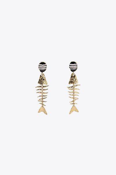 yucelique Zra Beach Collection Design Viral Dangle Fish Earrings