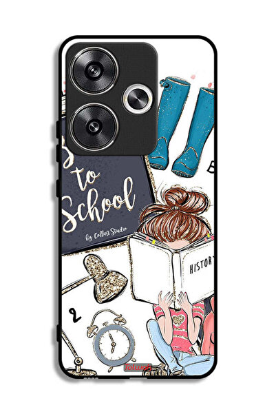 Tolwak غطاء حماية Xiaomi Poco F6 5G بطبعة فتاة العودة إلى المدرسة تقرأ التاريخ