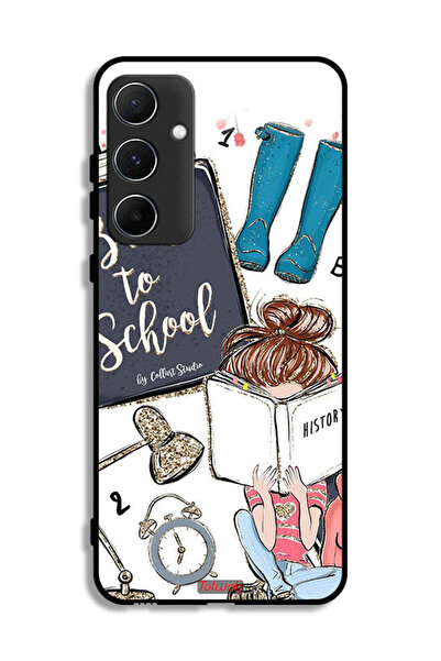 Tolwak غطاء حماية لهاتف Samsung Galaxy A55 5G، فتاة العودة إلى المدرسة تقرأ ا...