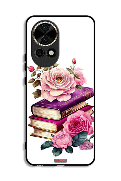 Tolwak Huawei nova 12 5G Protective Case Cover Roses And Books