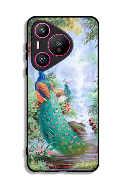 Tolwak غطاء حماية لهاتف هواوي بيورا 70 بنقشة الطاووس