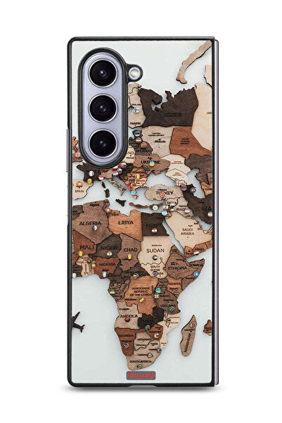 Tolwak غطاء حماية لهاتف Samsung Galaxy Z Fold6 بتصميم خريطة العالم