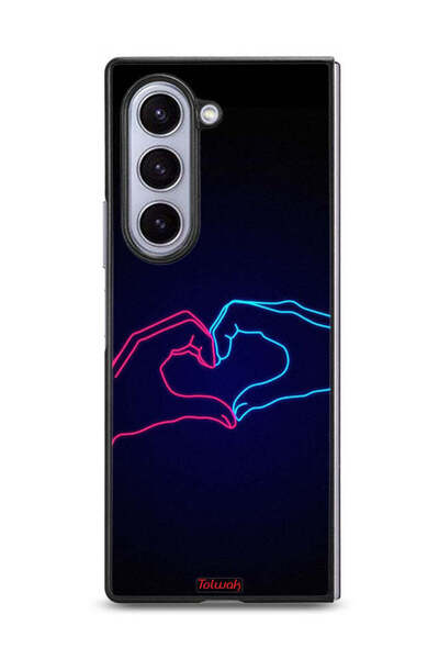 Tolwak غطاء حماية لهاتف سامسونج جالاكسي زد فولد 6 بتصميم يد تلامس القلب