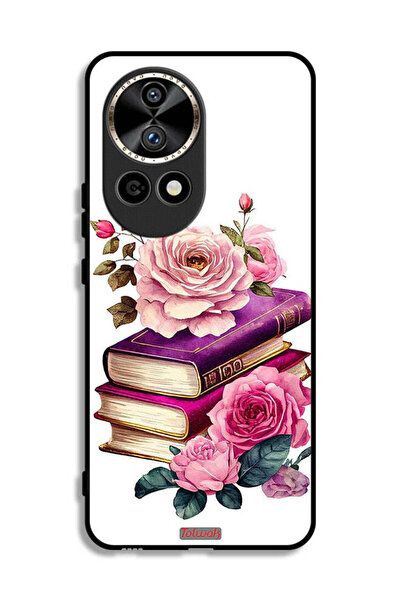 Tolwak Huawei nova 12 Pro 5G Protective Case Cover Roses And Books