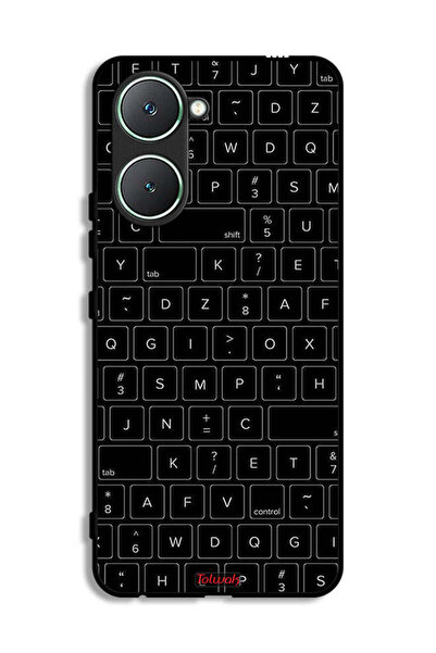 Tolwak غطاء حماية لهاتف Vivo Y03 4G بنمط مفاتيح لوحة مفاتيح عشوائية