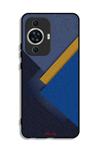 Tolwak غطاء حماية لهاتف هواوي نوفا 12 إس بنقشة مثلثات جلدية