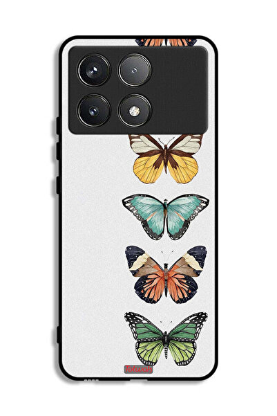 Tolwak Xiaomi Poco F6 Pro Protective Case Cover Four Butterflies
