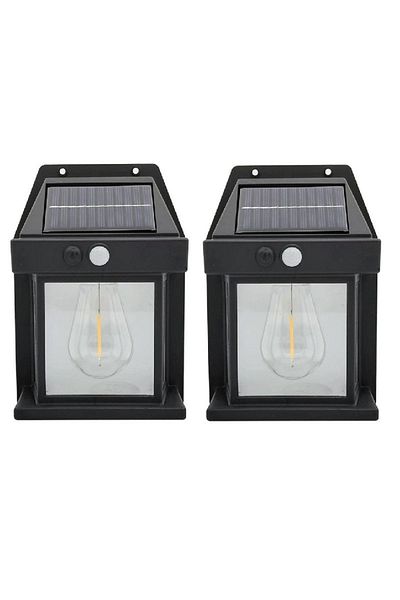 divendi-ro Set 2 x Solar Wall Lamps 2W, 600LM, waterproof IP65, for garden or home, black