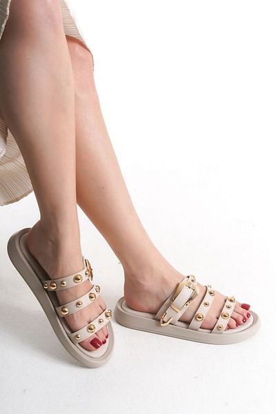 MİSS PARK MODA Troked Belted Slippers