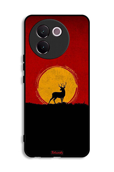 Tolwak غطاء حماية Vivo V30e 5G بتصميم غزال وقمر