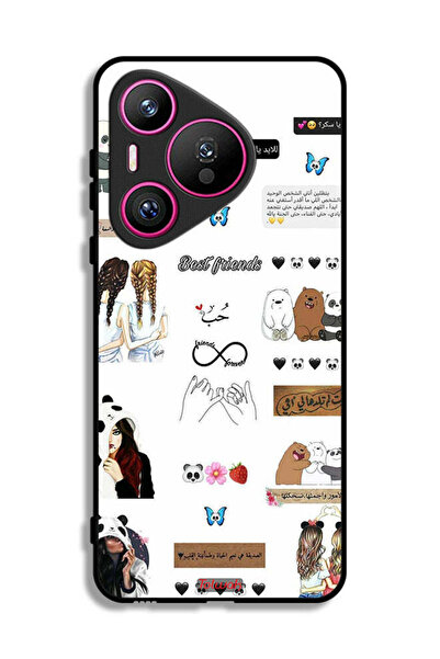 Tolwak غطاء حماية لهاتف هواوي بيورا 70 مع اقتباسات وملصقات باللغة العربية