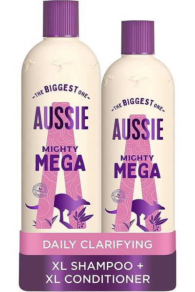 Aussie Mega Shampoo and Conditioner Set, Hair Care for Dry Damaged Hair, Vegan Shampoo and Condition