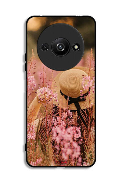 Tolwak Xiaomi Redmi A3 4G Protective Case Cover Hat Girl In Flowers
