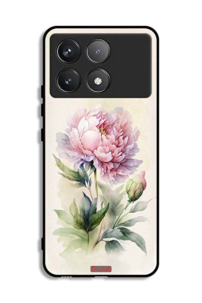 Tolwak Xiaomi Poco F6 Pro Protective Case Cover Watercolor Rose Paint Art