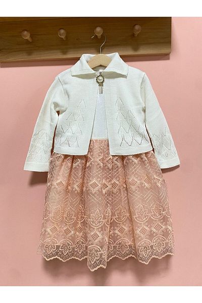 Cherrys Bebek Knitwear Bolero Waist Pearl Dress